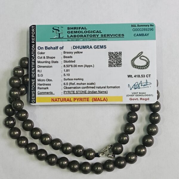 Certified Pyrite Mala